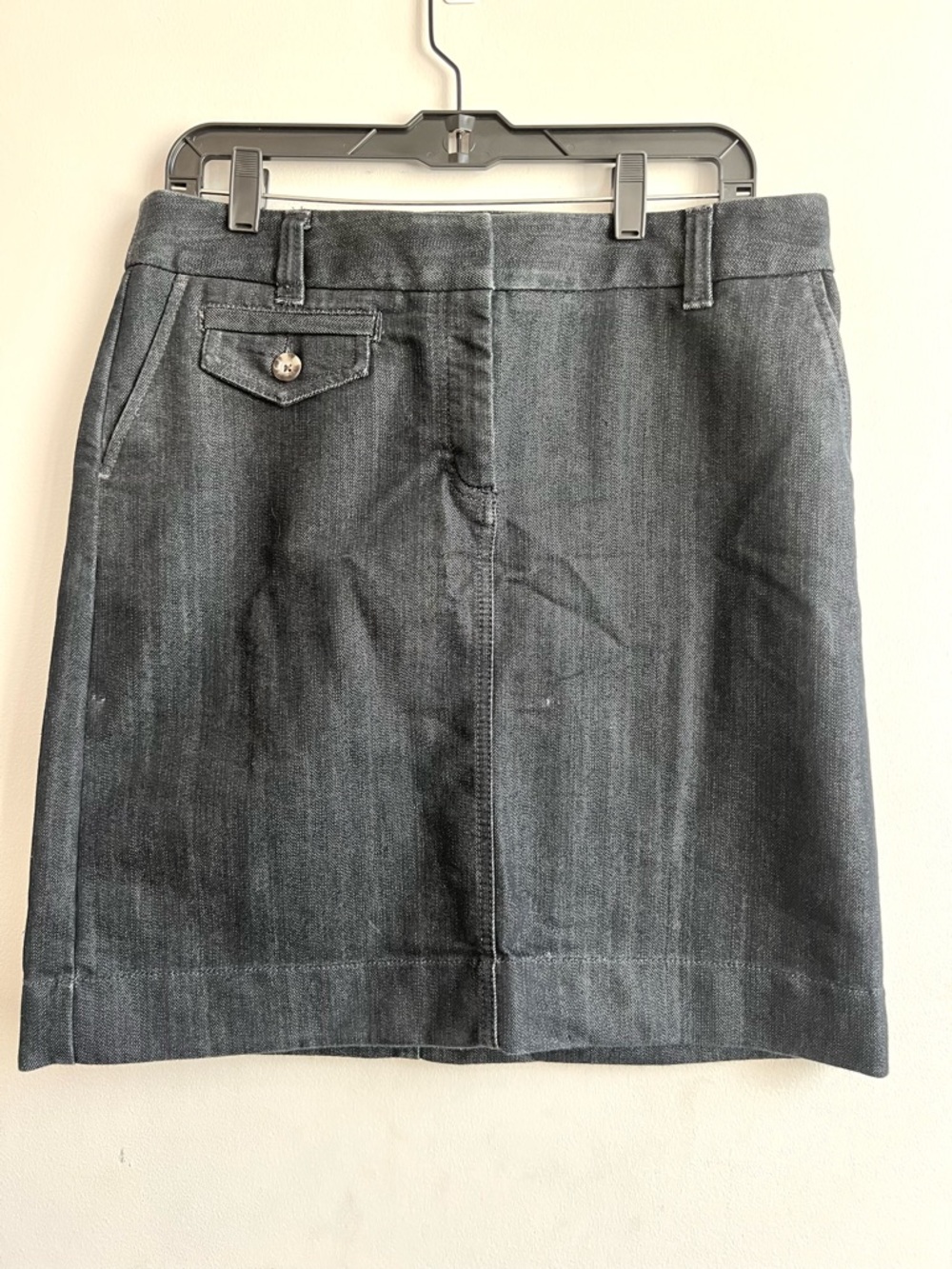 Ann Taylor Dark Denim Pencil Mini Skirt Goth Business Casual Festival